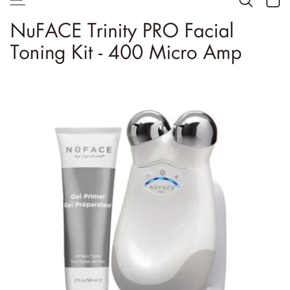 Trinity Nuface facial toning device and wrinkle device.  Used one time.